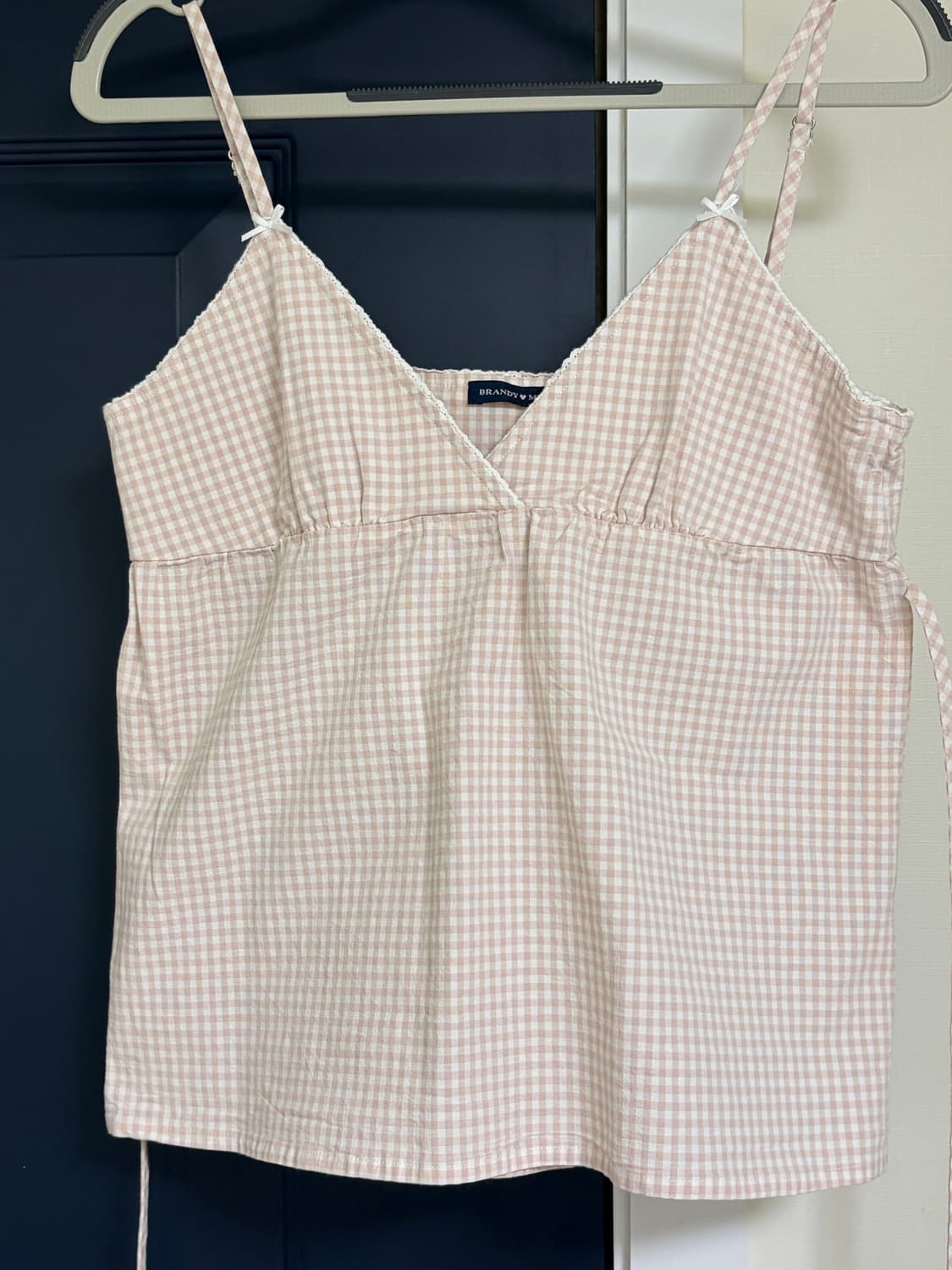브랜디멜빌 연핑크 체크 민소매 블라우스 상품이미지1