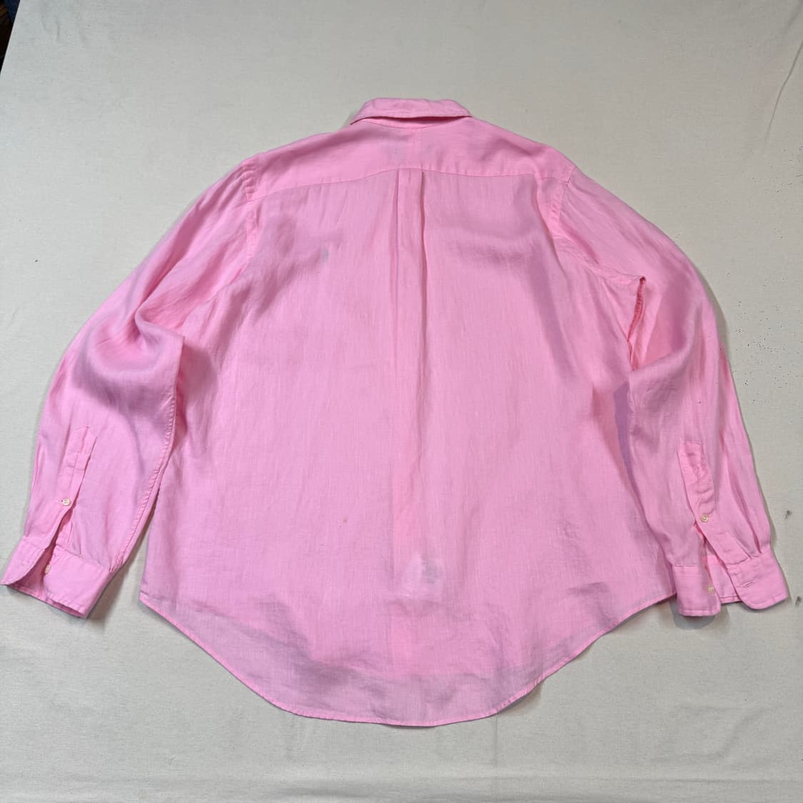 XL) 폴로 랄프로렌 클래식 솔리드 린넨 셔츠 핑크 상품이미지6