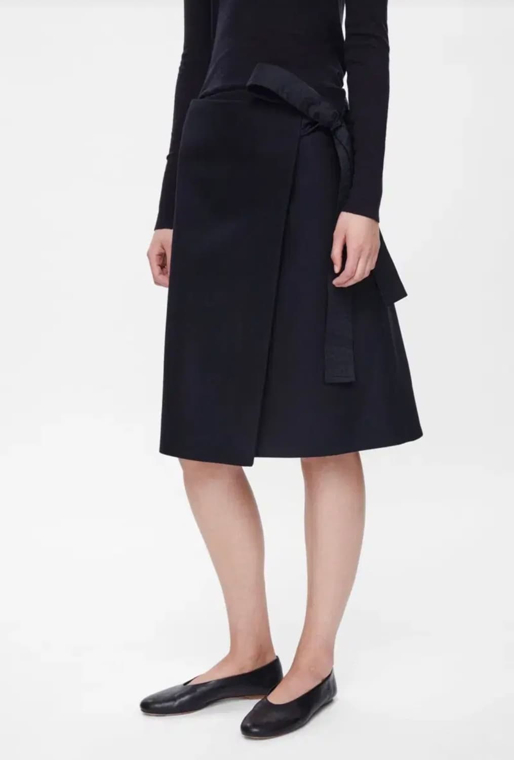 cos 울 미디 랩스커트 상품이미지1