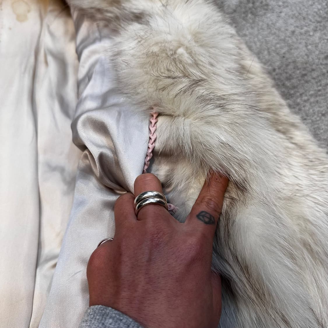 빈티지 아이보리 사가폭스 퍼자켓M 상품이미지4