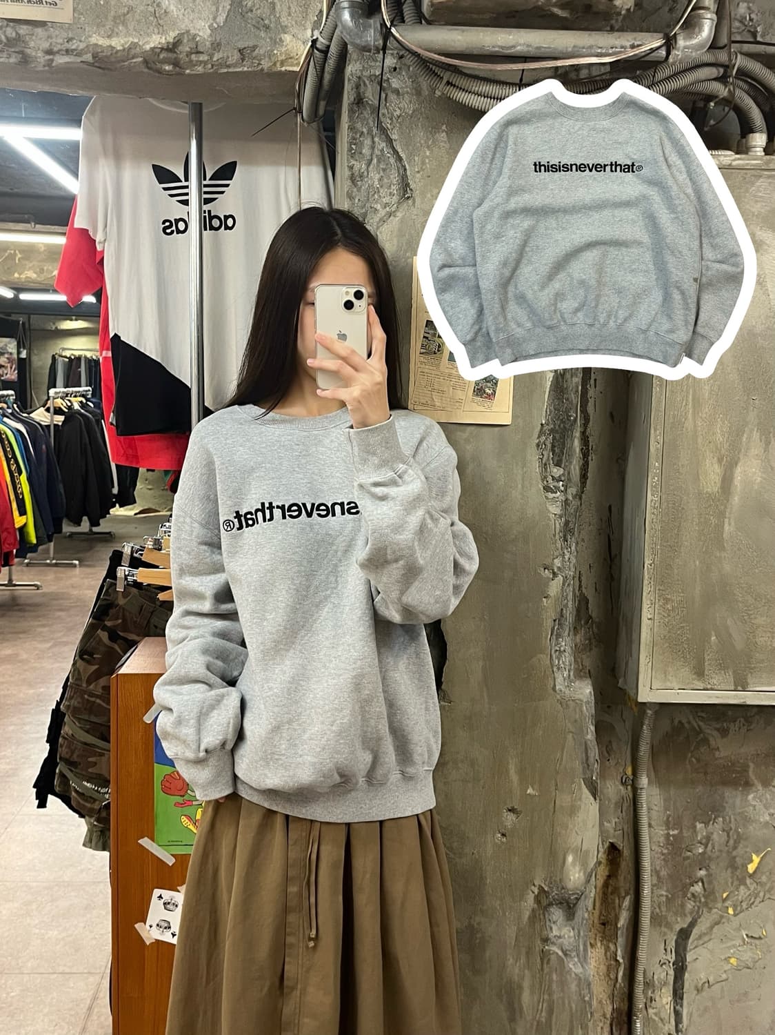 디스이즈네버뎃 맨투맨 그레이 M #csz1261 상품이미지1