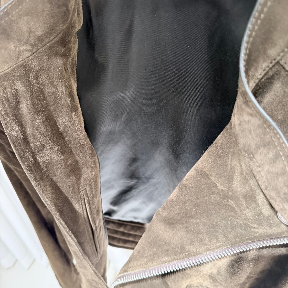 (A+/48) / 톰포드 아이콘 스웨이드 라이더 봄버 블루종 자켓 브라운 상품이미지7