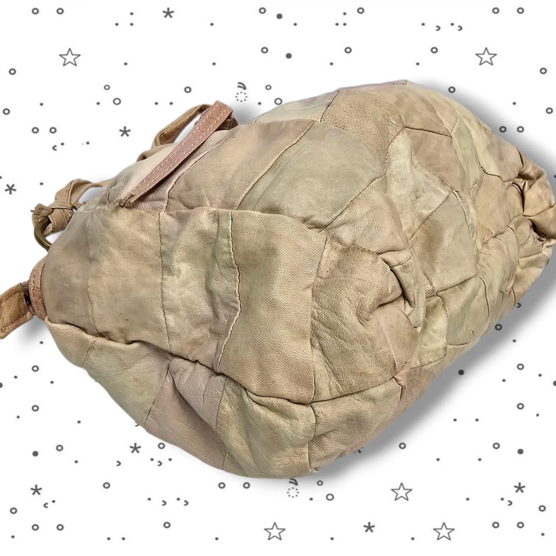 Maroon 양가죽 패치워크 토트백 상품이미지5