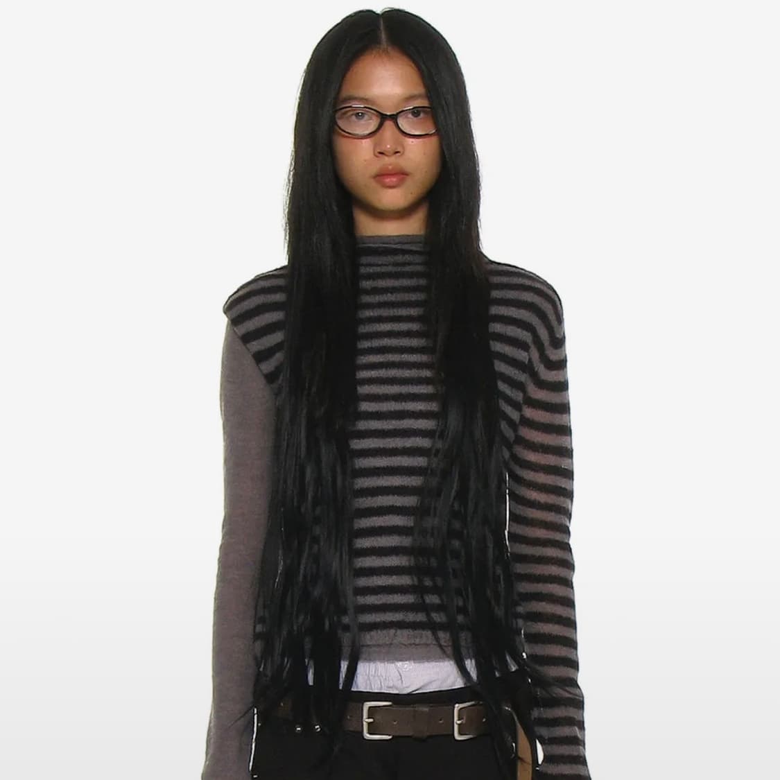 파르티멘토 우먼 더블 레이어드 모크넥 니트 탑 M 상품이미지1