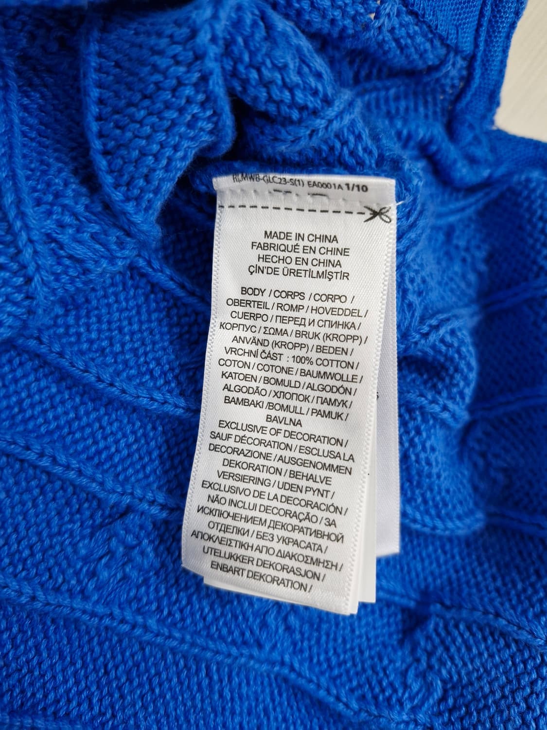 [새상품]폴로랄프로렌 케이블 니트 반팔카라티 블루 상품이미지5