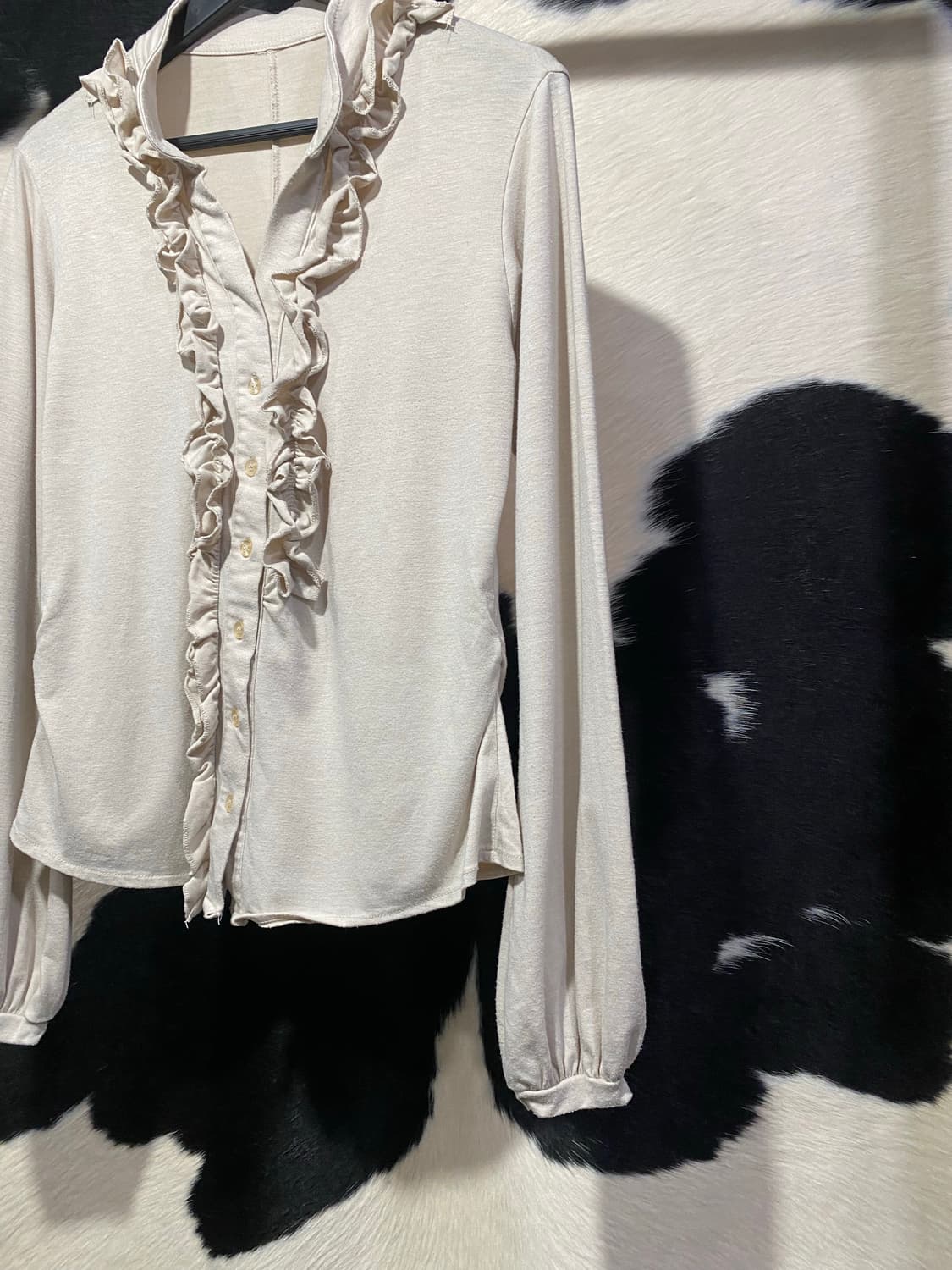 Japanese vtg 셔링 디테일 프릴 블라우스 상품이미지4