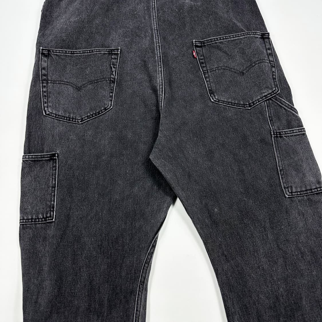 리바이스 오리지널 흑청 와이드 데님 오버롤 XL 상품이미지5