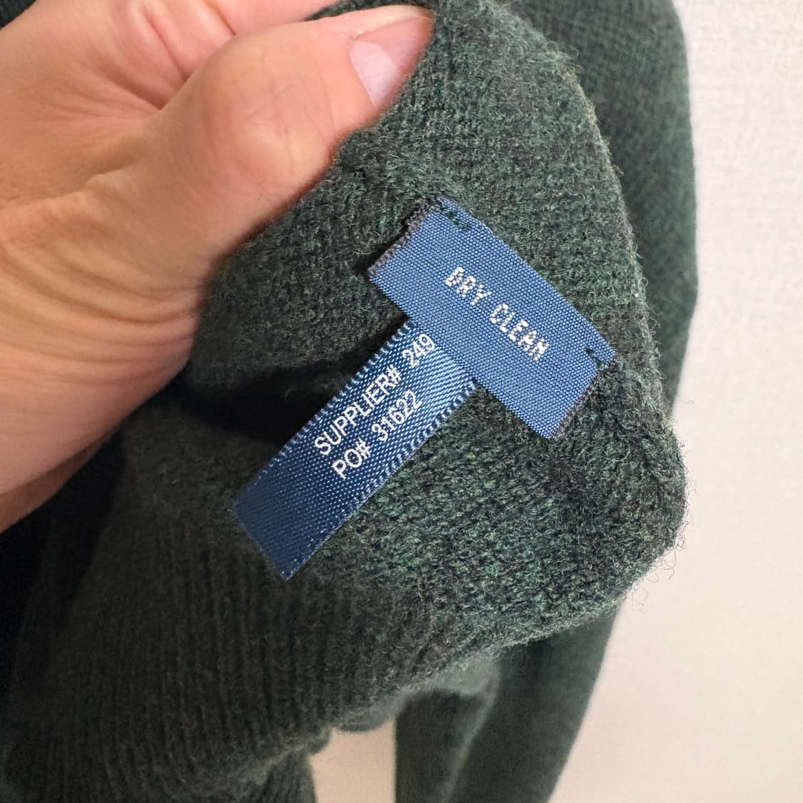 폴로 랄프로렌 램스울 V넥 니트 / 딥그린, XL 상품이미지8