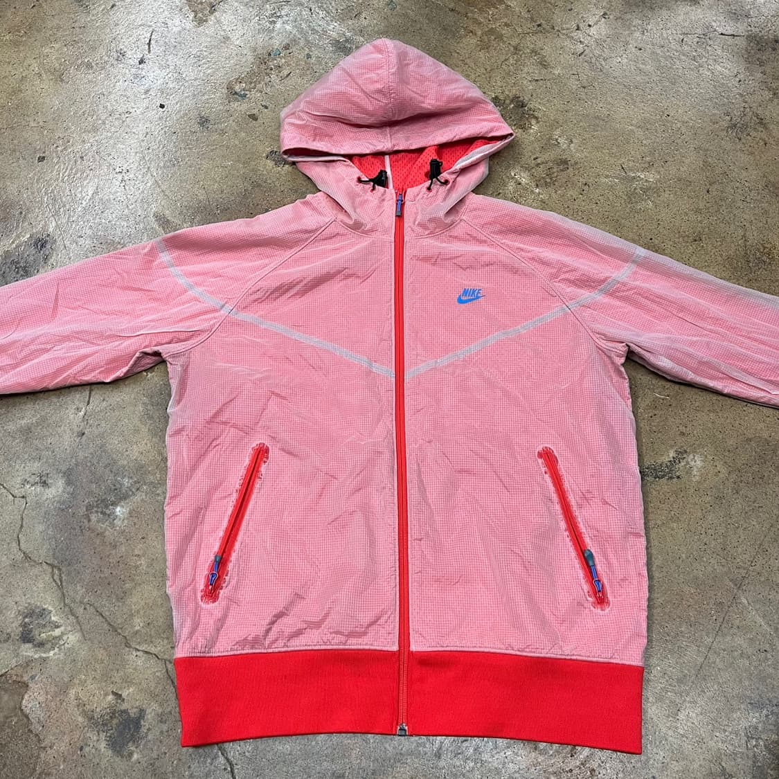 [정품/L] 나이키 핑크 레드 바람막이 후드집업 b15 상품이미지3