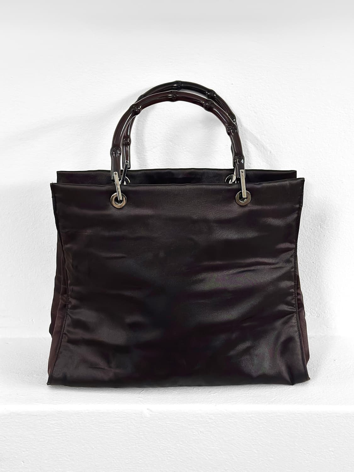 90~00s 구찌 톰 포드 뱀부 사틴 토트백 상품이미지2