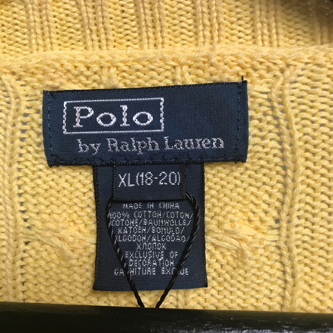 폴로 랄프로렌 케이블 니트 옐로 XL18-20(W) 상품이미지5