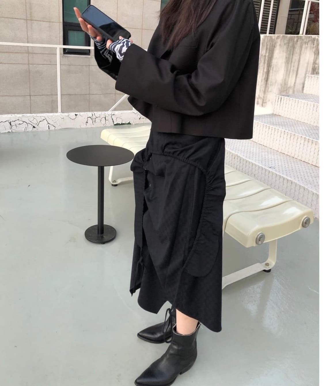 브루앙 체커보드 홀터넥 원피스 상품이미지3