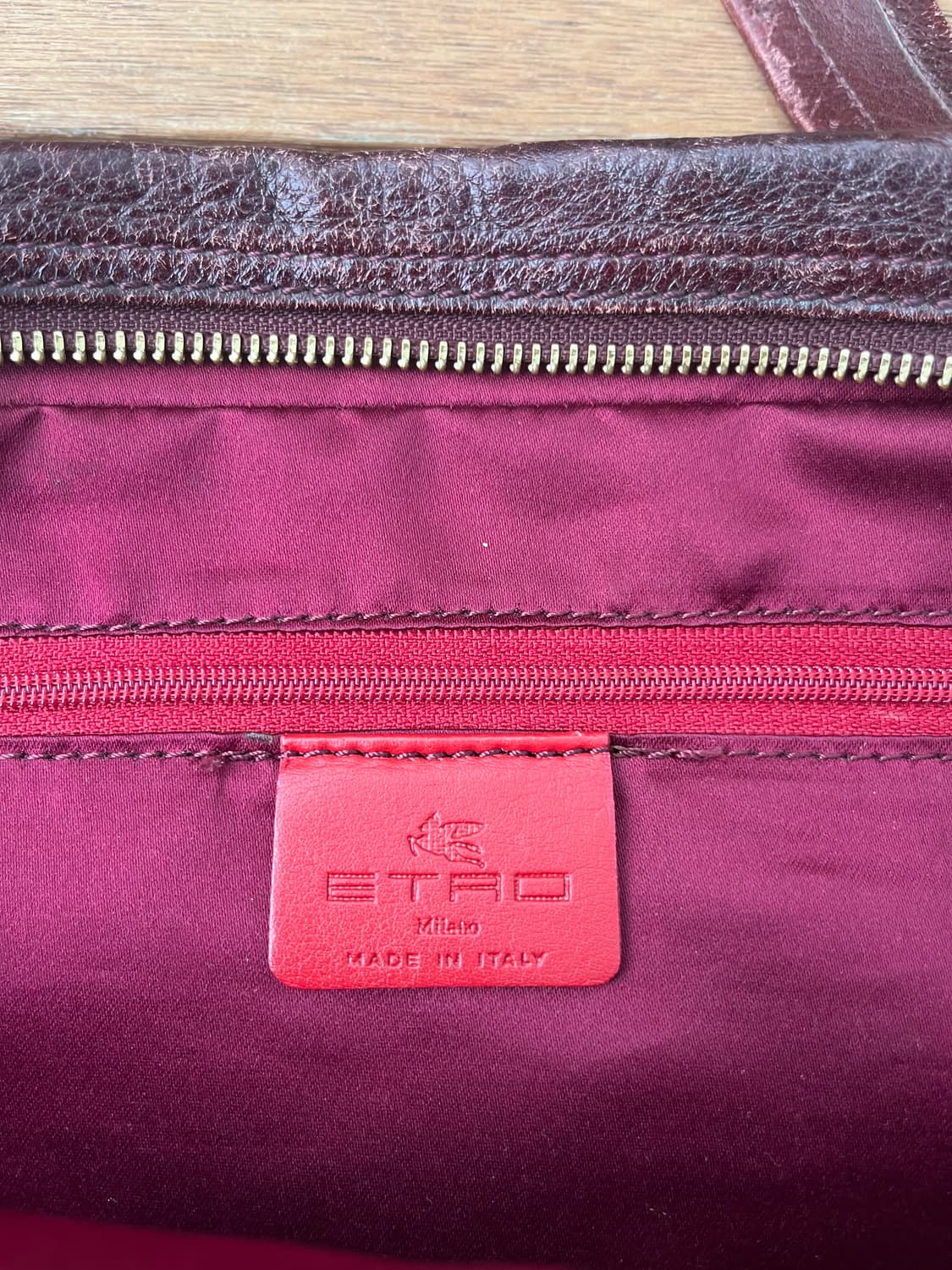 이탈리아 제작 하이엔드 레더, ETRO 버건디 토트백 ✨ 상품이미지5