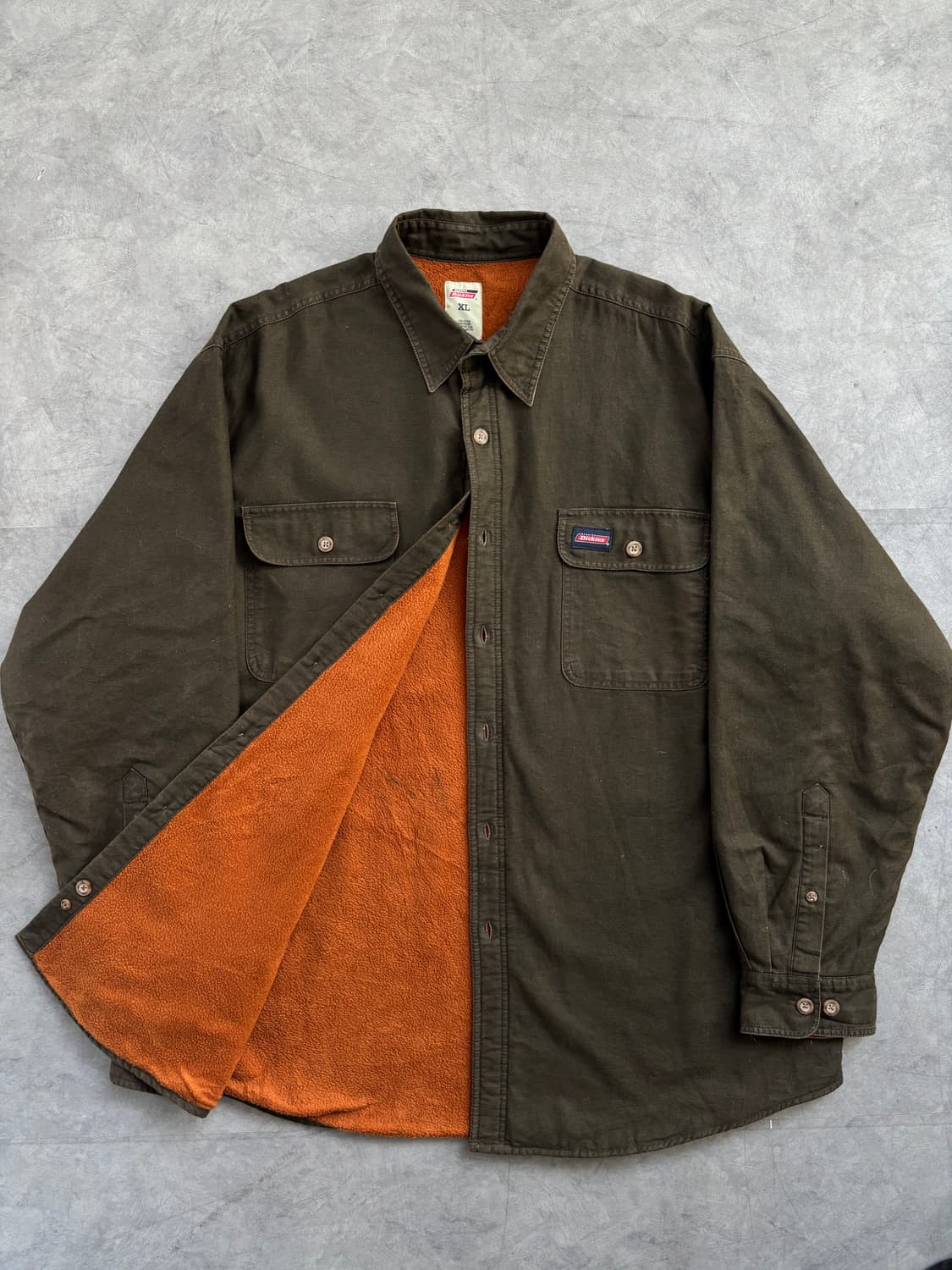 Dickies 딕키즈 브라운 오버사이즈 포켓 워크 셔츠 상품이미지1