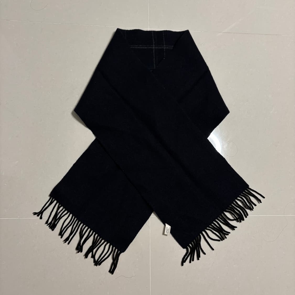 정품 빈폴 네이비 체크 양면 울 목도리 머플러 상품이미지5