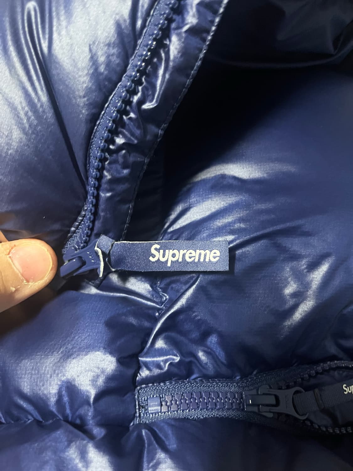 슈프림 패더웨이트 다운 퍼퍼 자켓 네이비 색상 XXL 사이즈입니다 상품이미지3