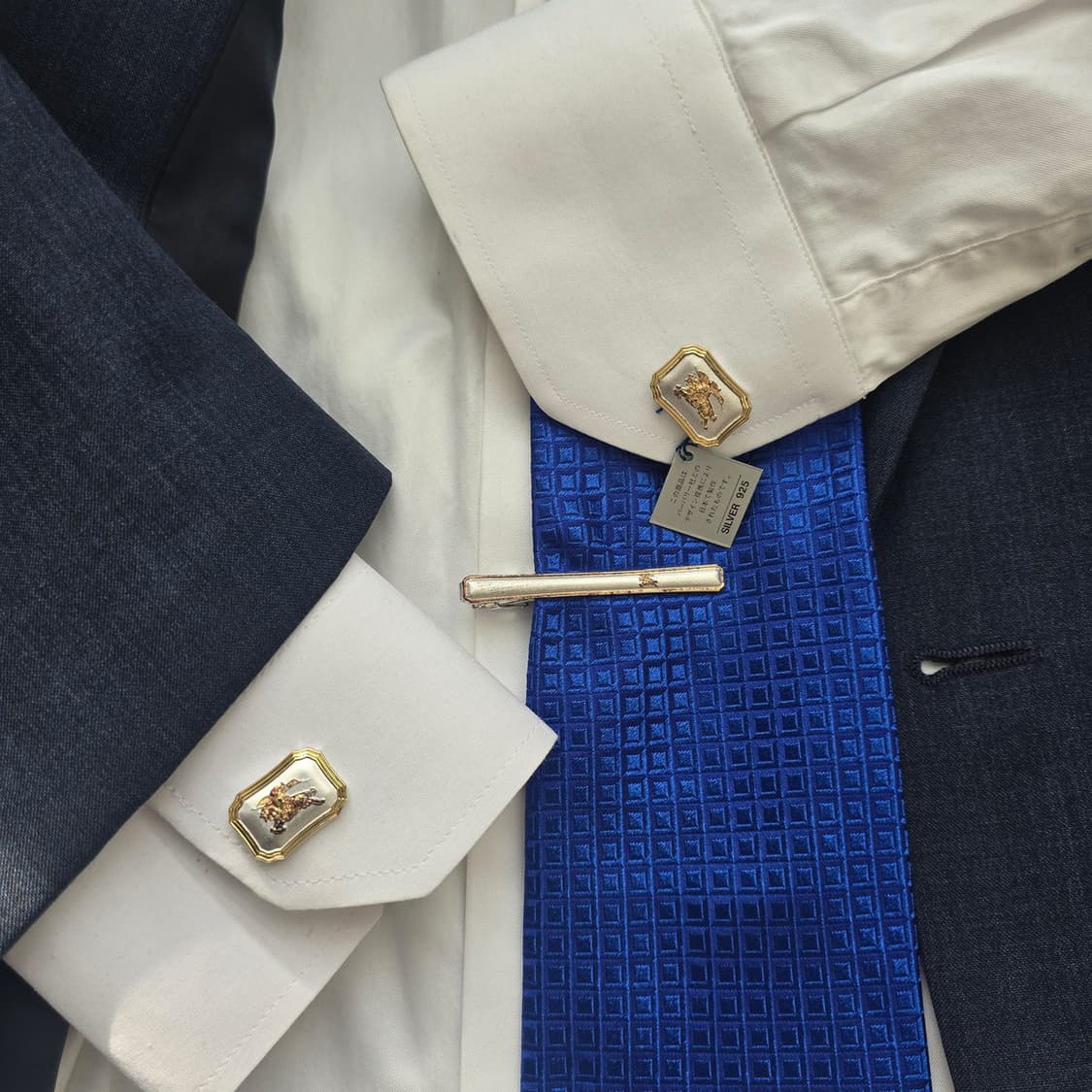 버버리 정품 명품 넥타이핀,커프스세트 5.7cm A+~A등급  J1 상품이미지10