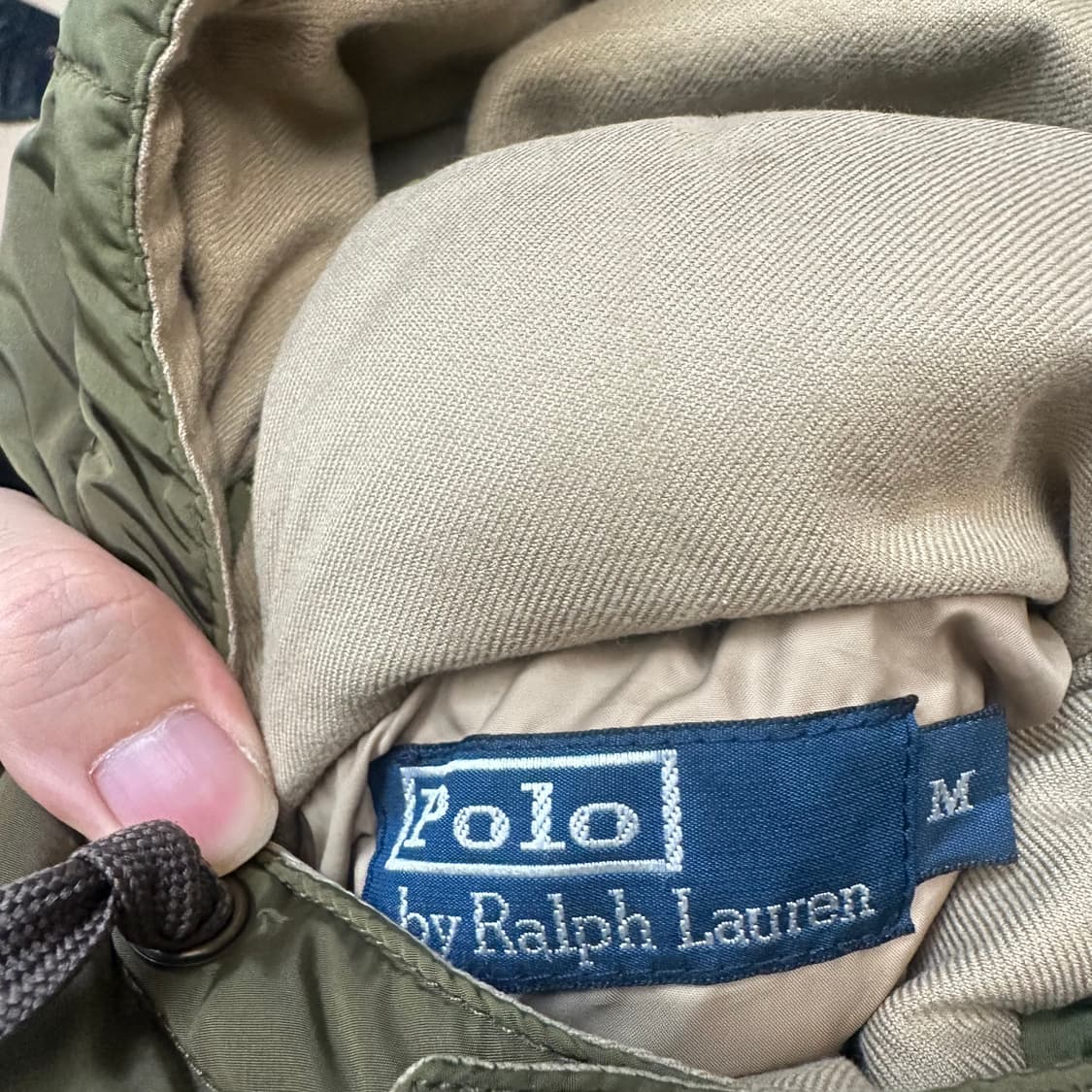 폴로 랄프로렌 카키 나일론 워싱숏푸퍼패딩 M 상품이미지3