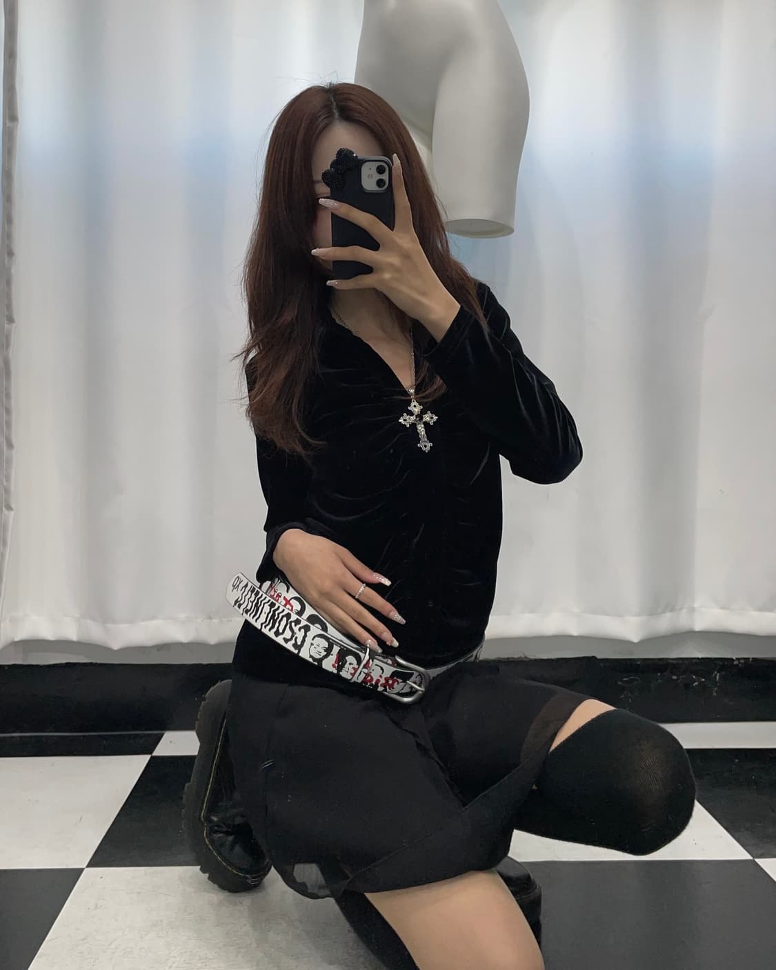 🎸블랙 벨벳 블라우스🎸 상품이미지2