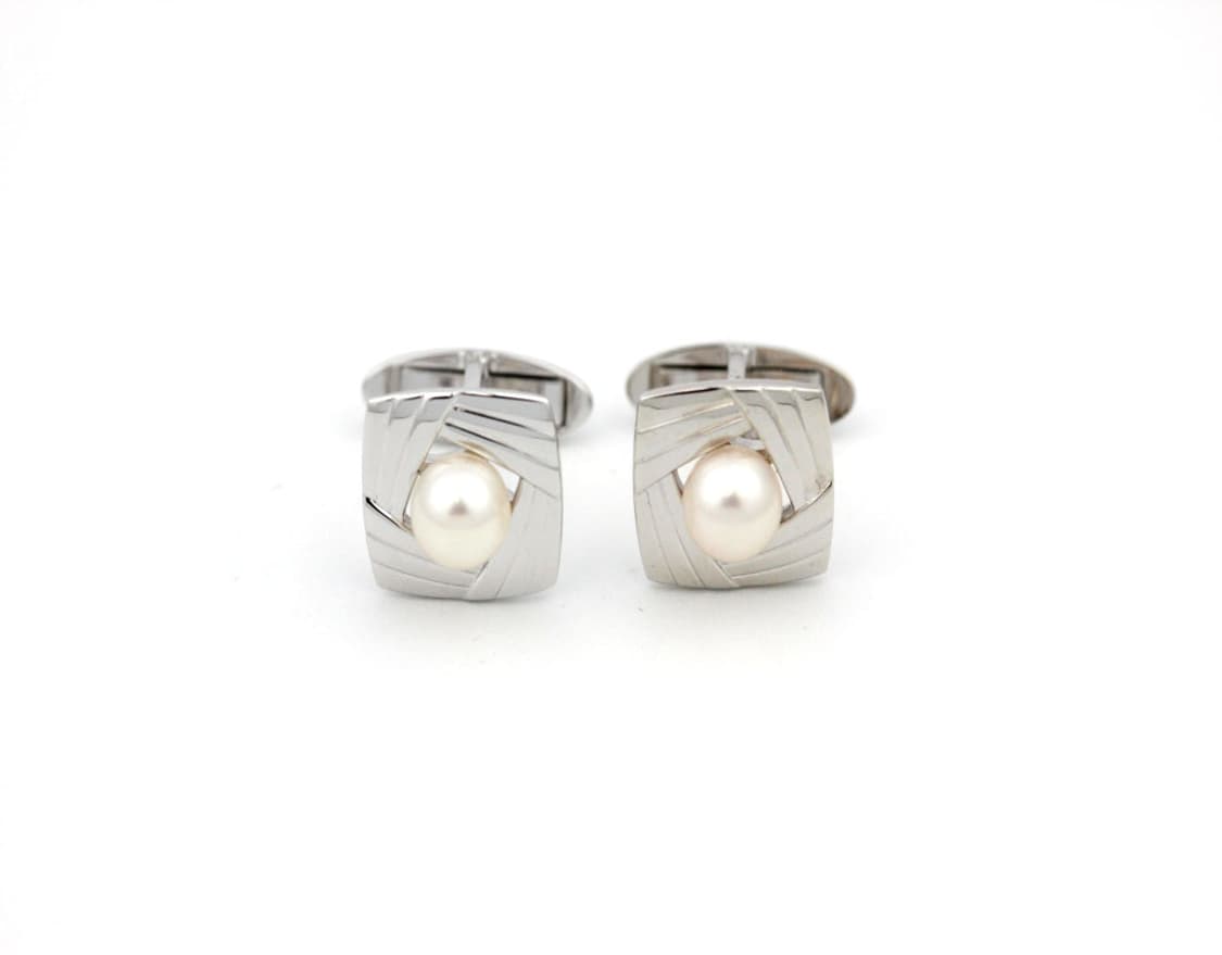미키모토 천연진주 A등급 유광 남자 명품 커프스 상품이미지2