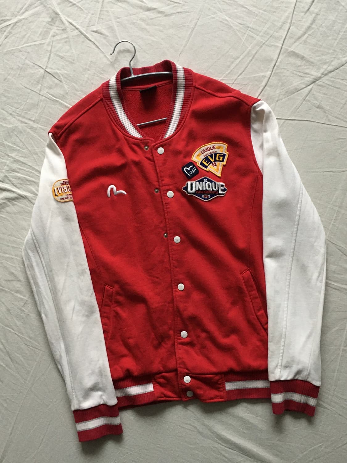 에비수 패치워크 바시티 자켓 상품이미지3