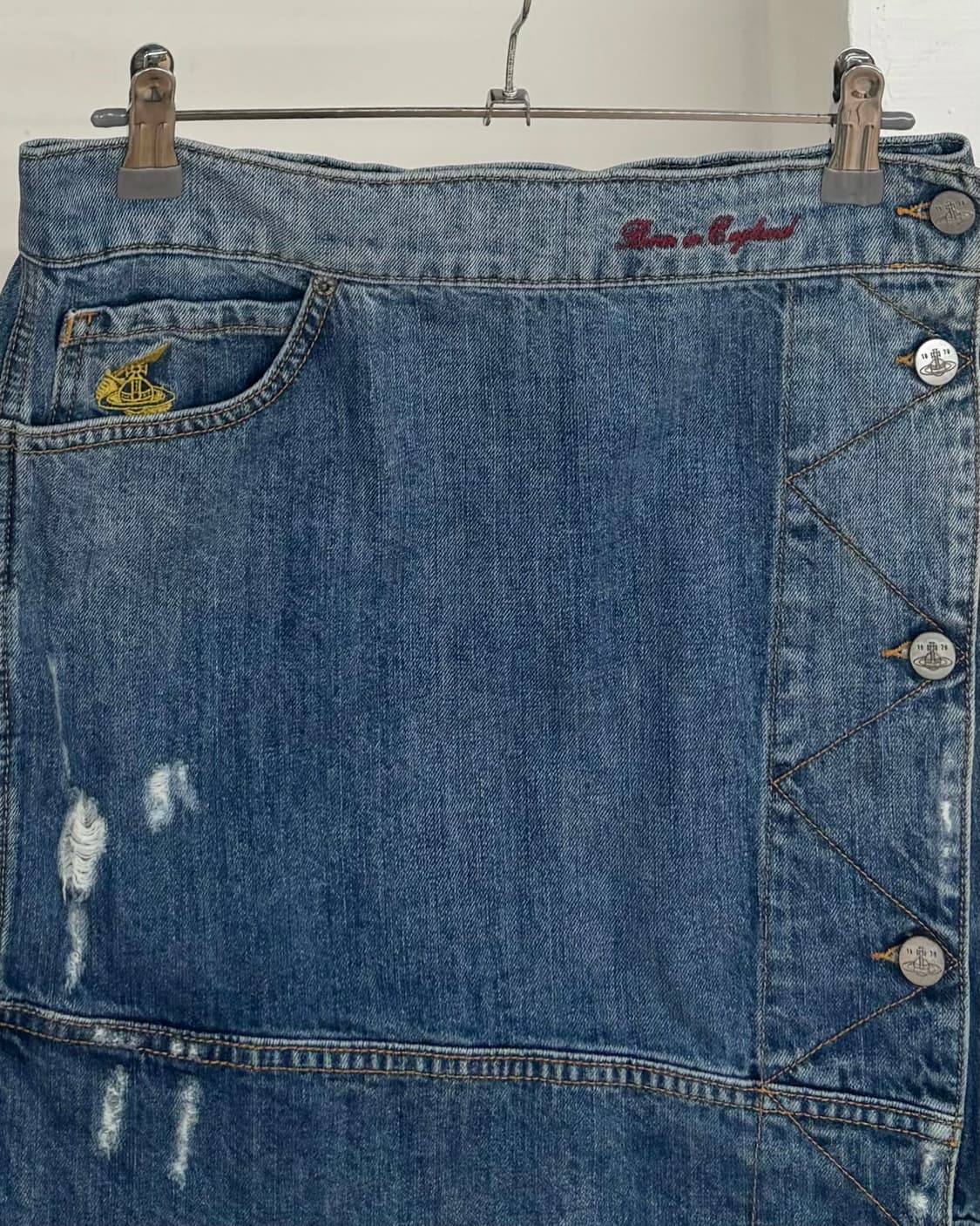 비비안 웨스트우드 앵글로매니아 립 디테일 데님 스커트 상품이미지2