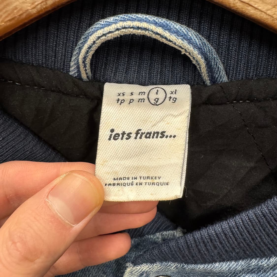 USA VINTAGE 데님 바시티 자켓 전후면 패치 포인트 연청 상품이미지6