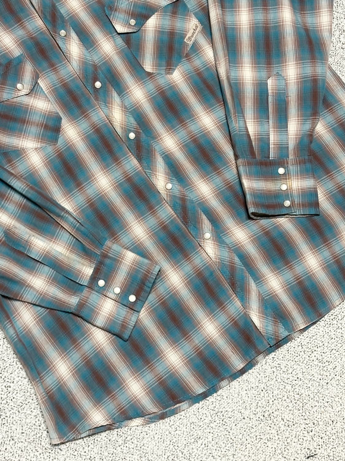 XL)90s Wrangler 랭글러 빈티지 웨스턴 체크 셔츠 상품이미지3