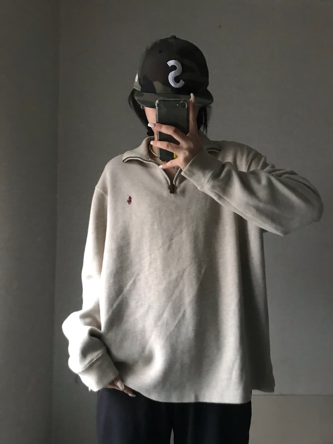 폴로 오트밀 반집업 상품이미지3