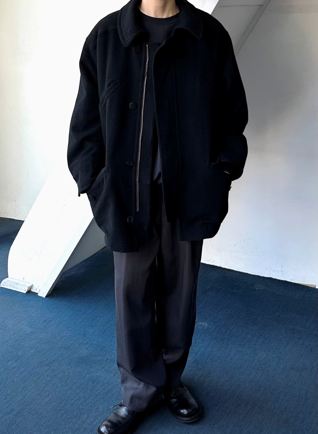 Pure cashmere blend mil design mid coat 상품이미지8