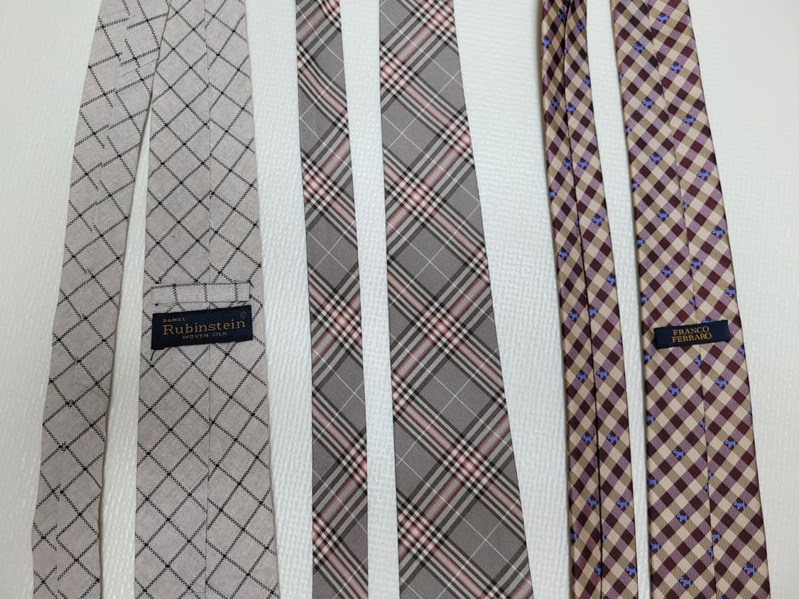 넥타이 3종 (체크패턴 아이보리, 그레이, 브라운) 상품이미지10