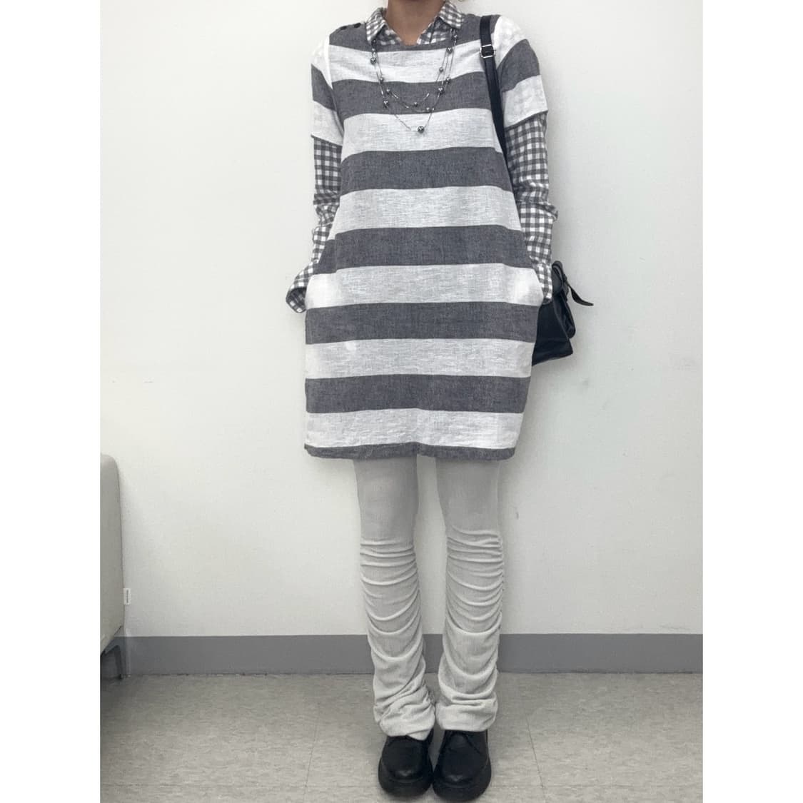 빈티지 셔츠 벌룬핏 원피스 코디 세트 상품이미지1