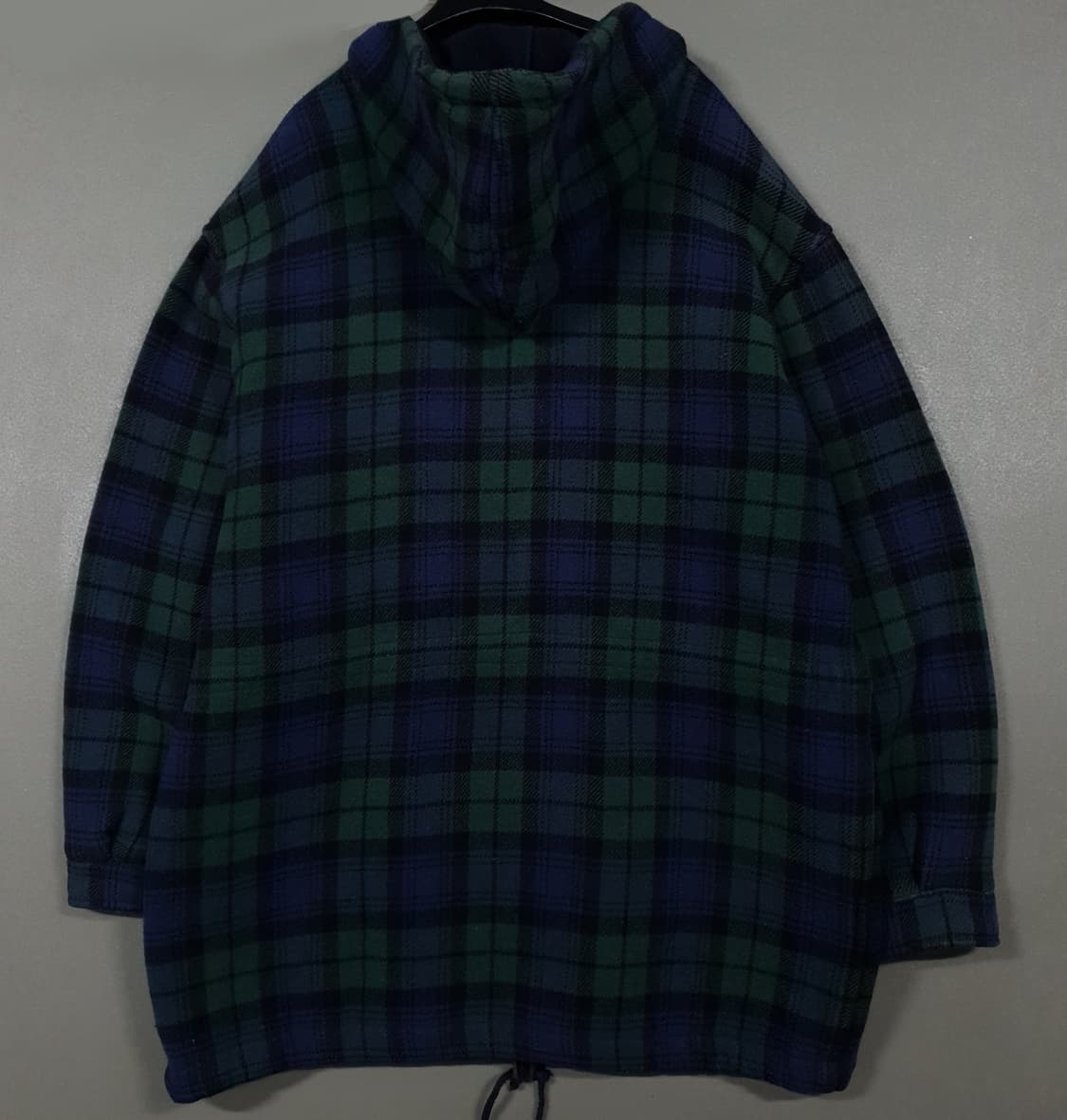 실측 XL) 폴로 랄프로렌 90s 블랙와치 타탄체크 울 코트 후드 자켓 상품이미지10