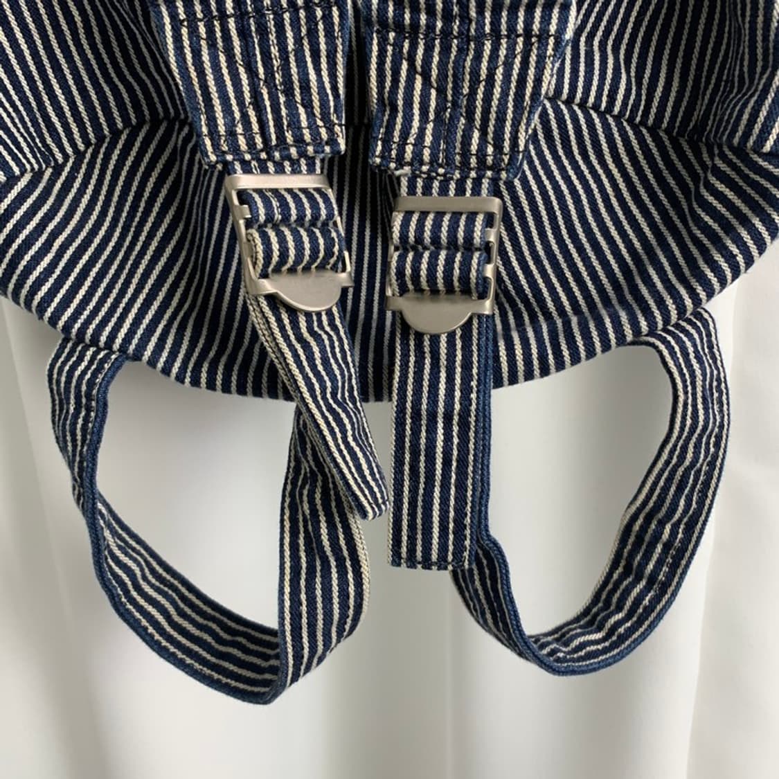 Navy stripe bucket back pack logo patch 상품이미지4