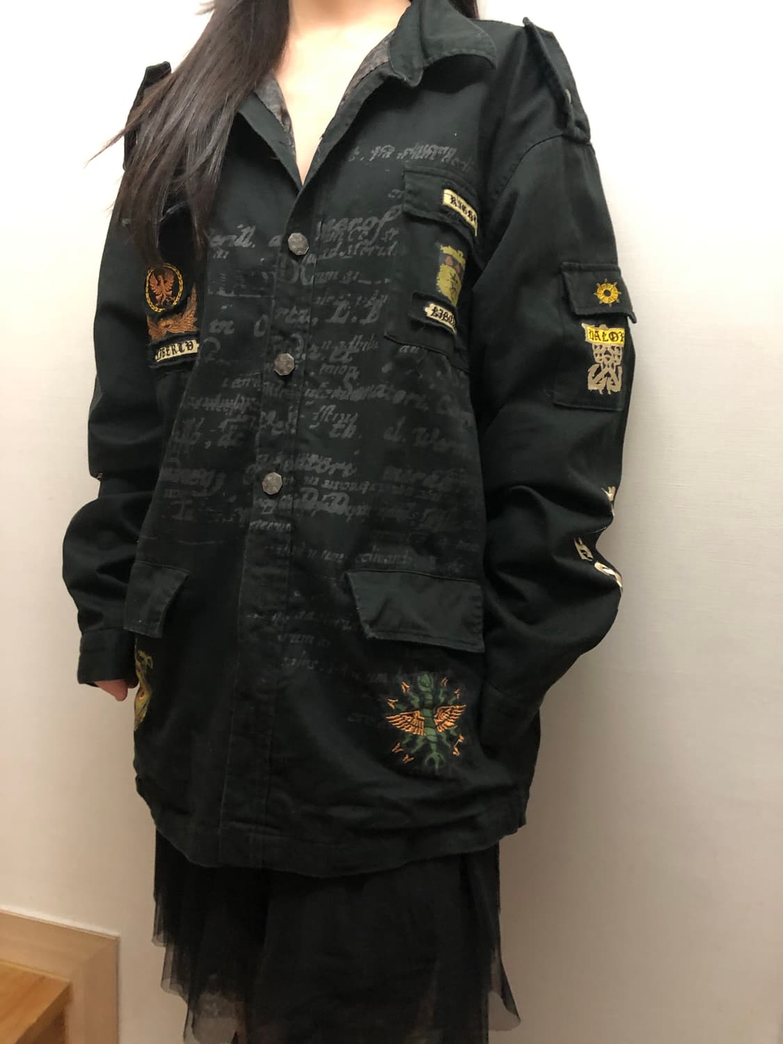 빈티지 블랙 펑크 디테일 자켓 상품이미지5