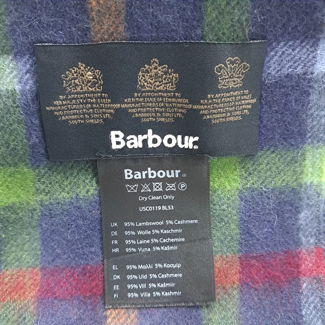 MX357 바버 클래식 바버 타탄체크 램스울 캐시미어 목도리 머플러 상품이미지5