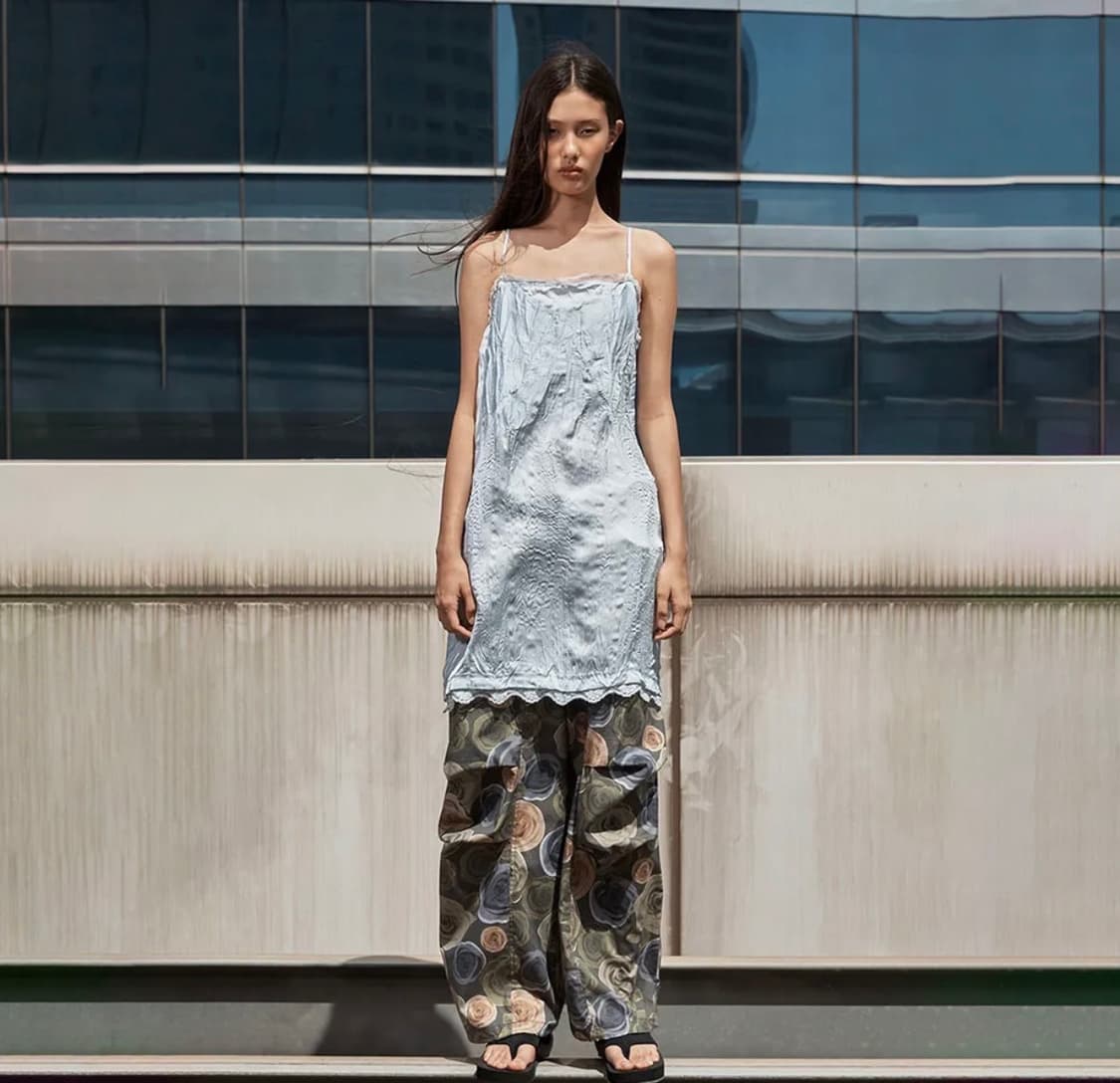 오픈 yy crinkled lace trim dress 상품이미지1