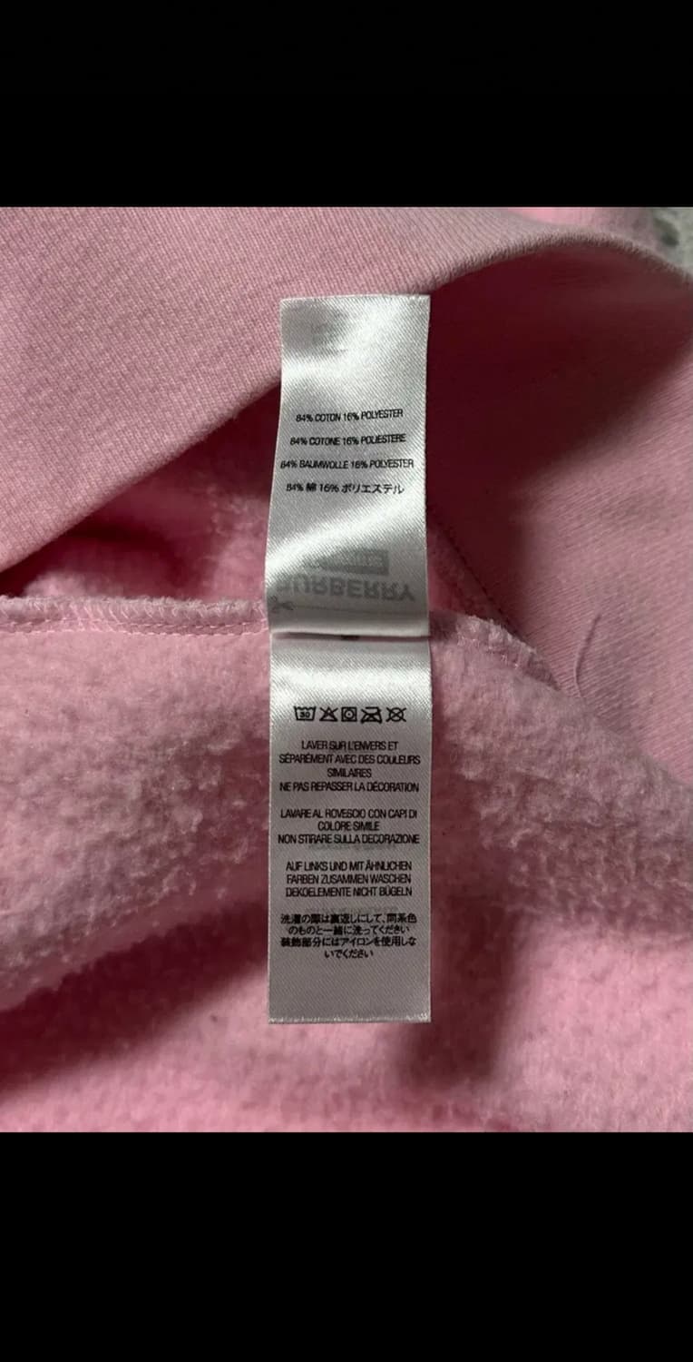 정품 슈프림 x 버버리 미들로고 핑크 후드티 상품이미지9
