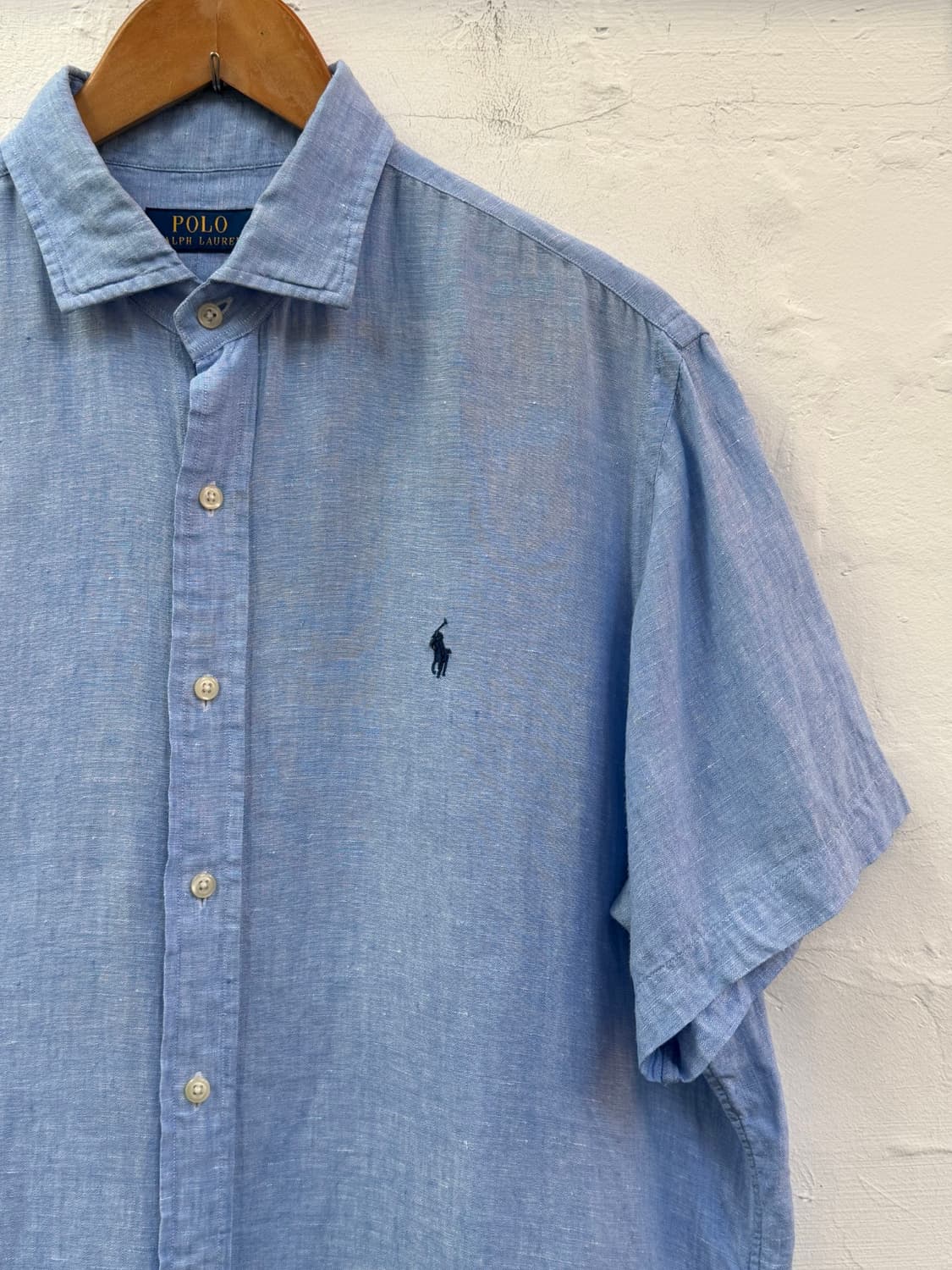 Polo Ralph Lauren 린넨 블루 버튼다운 반팔셔츠 L 상품이미지3