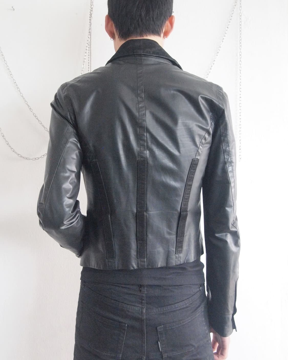 rare* 앤드뮐미스터 12AW asymmetric 드레이프 레더자켓 상품이미지3