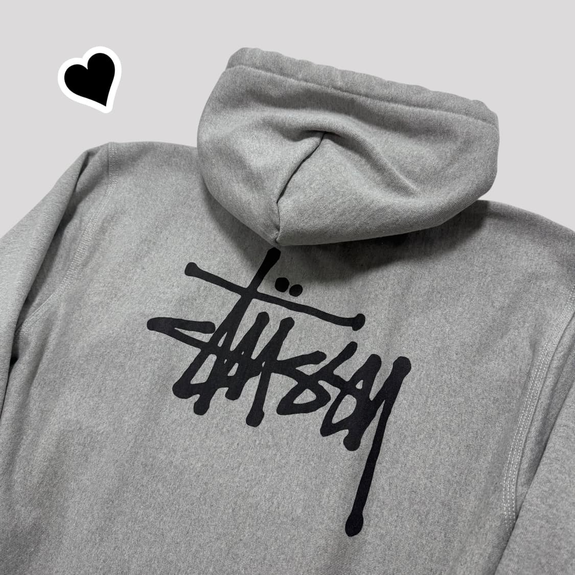 정품 스투시 빅로고 그레이 후드티 상품이미지1