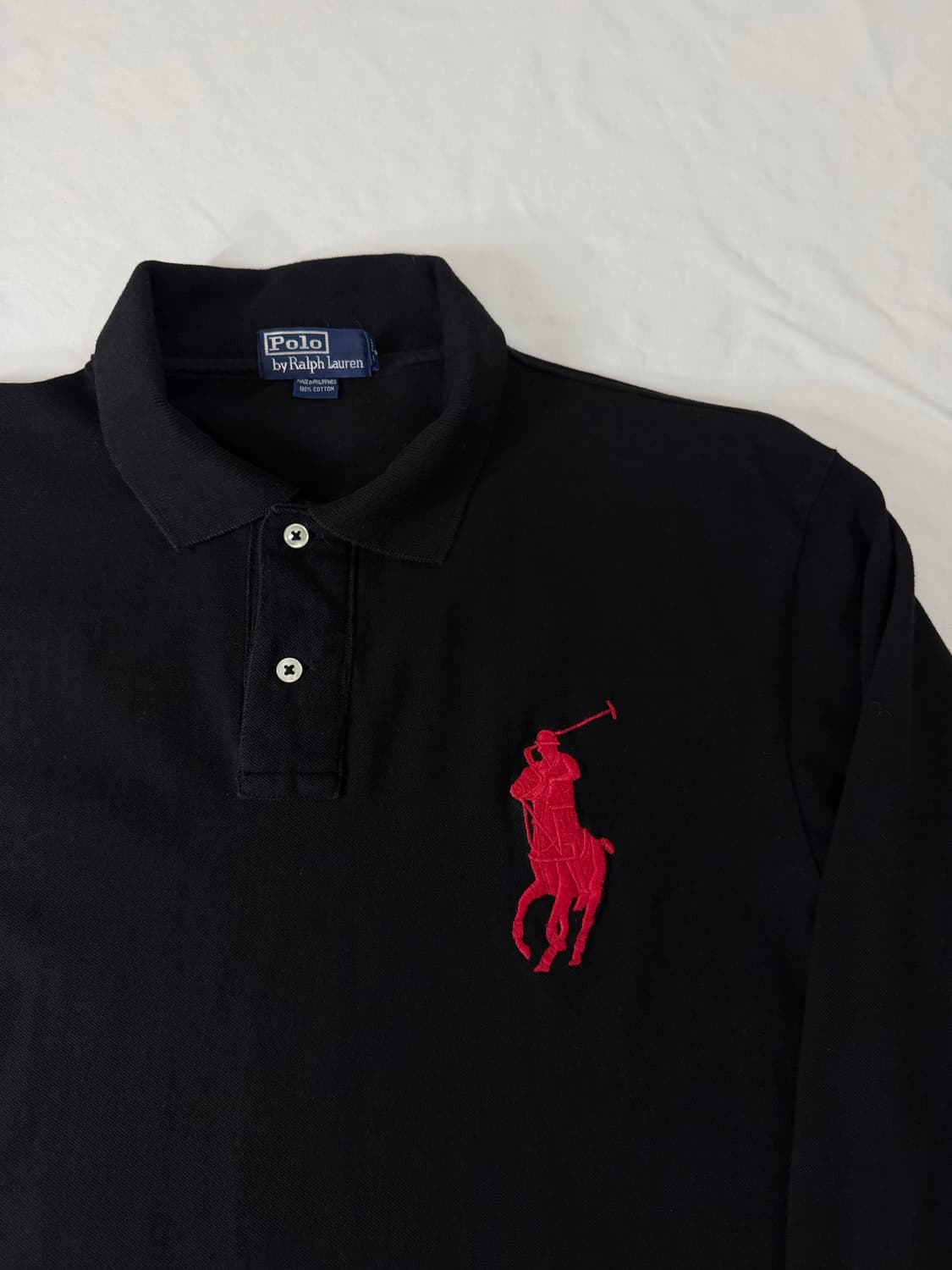 (95-100) 폴로 랄프로렌 빅포니 카라티 긴팔 롱슬리브 검빨  상품이미지2