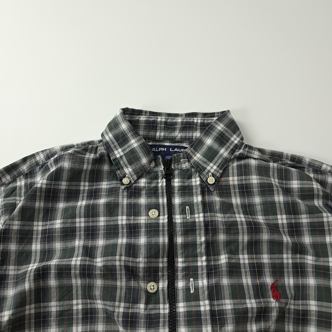 CK398 FREE 폴로 90s 스포츠 클래식 타탄체크 크롭 셔츠 자켓 상품이미지2