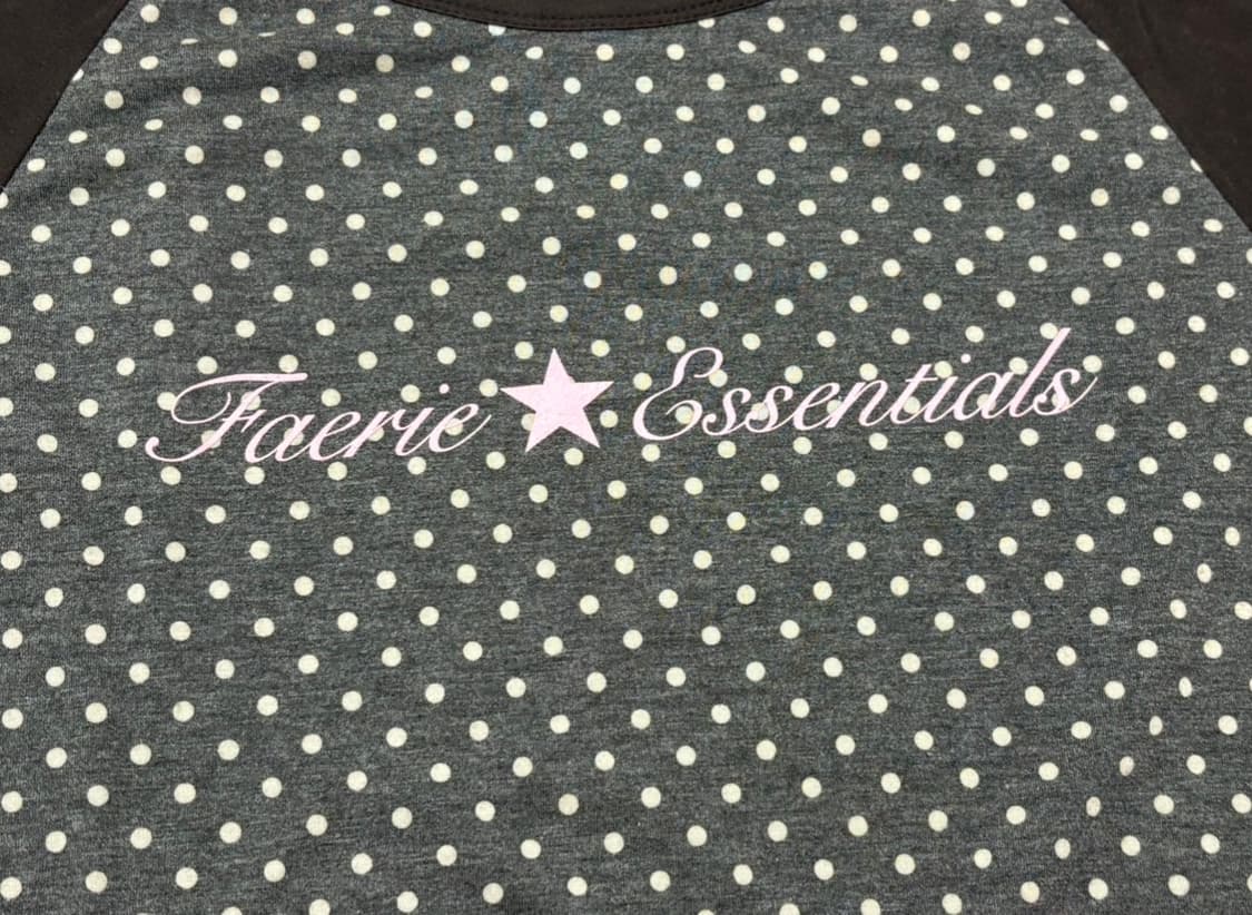 샵페어리 도트 레글런 슬리브탑 차콜 상품이미지3