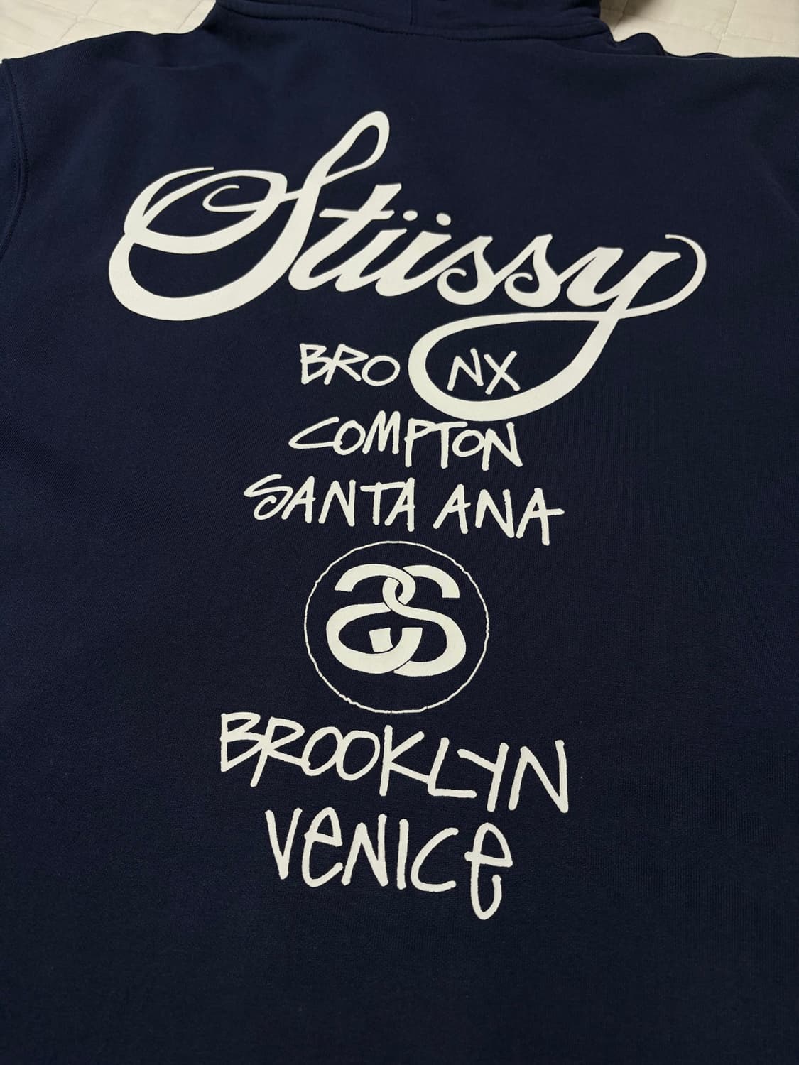 스투시 월드투어 후드집업 네이비 L 상품이미지3