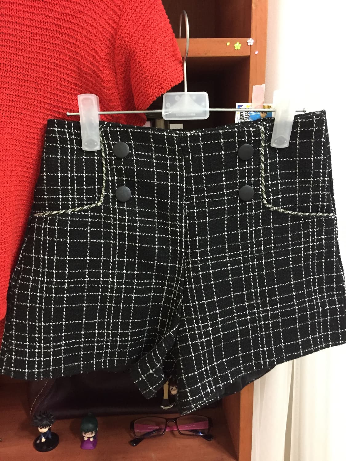 단추 체크 반바지 상품이미지8