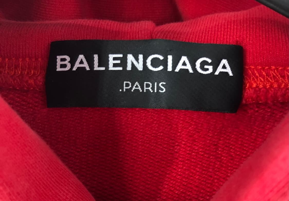 발렌시아가 웨이브 로고 후드티 레드 S 상품이미지5