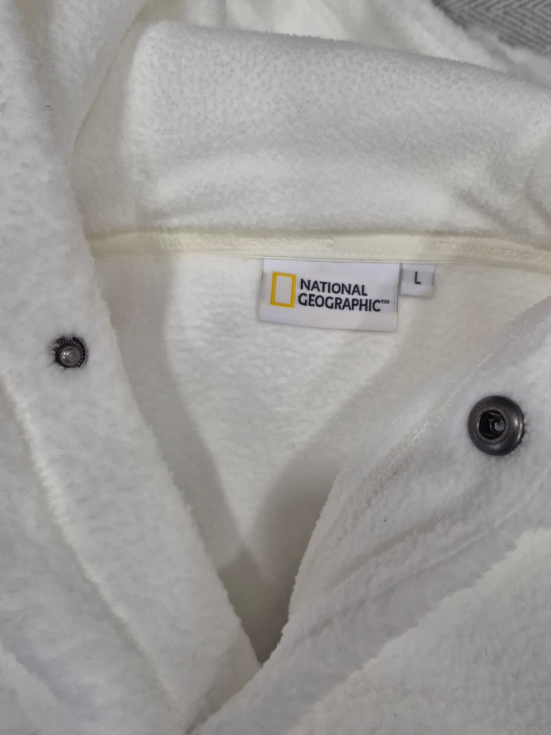 내셔널지오 그래픽 플리스 뽀글이 후드티 남성 100사이즈 화이트 상품이미지4