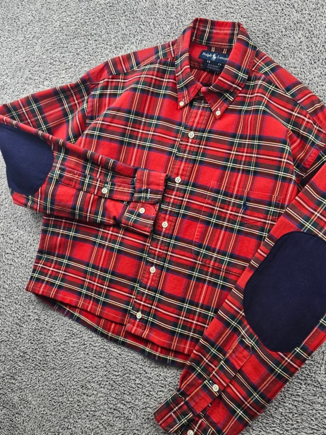 폴로랄프로렌 엘보패치 크롭 커스텀 체크 셔츠 ( M ) / 11516 상품이미지7