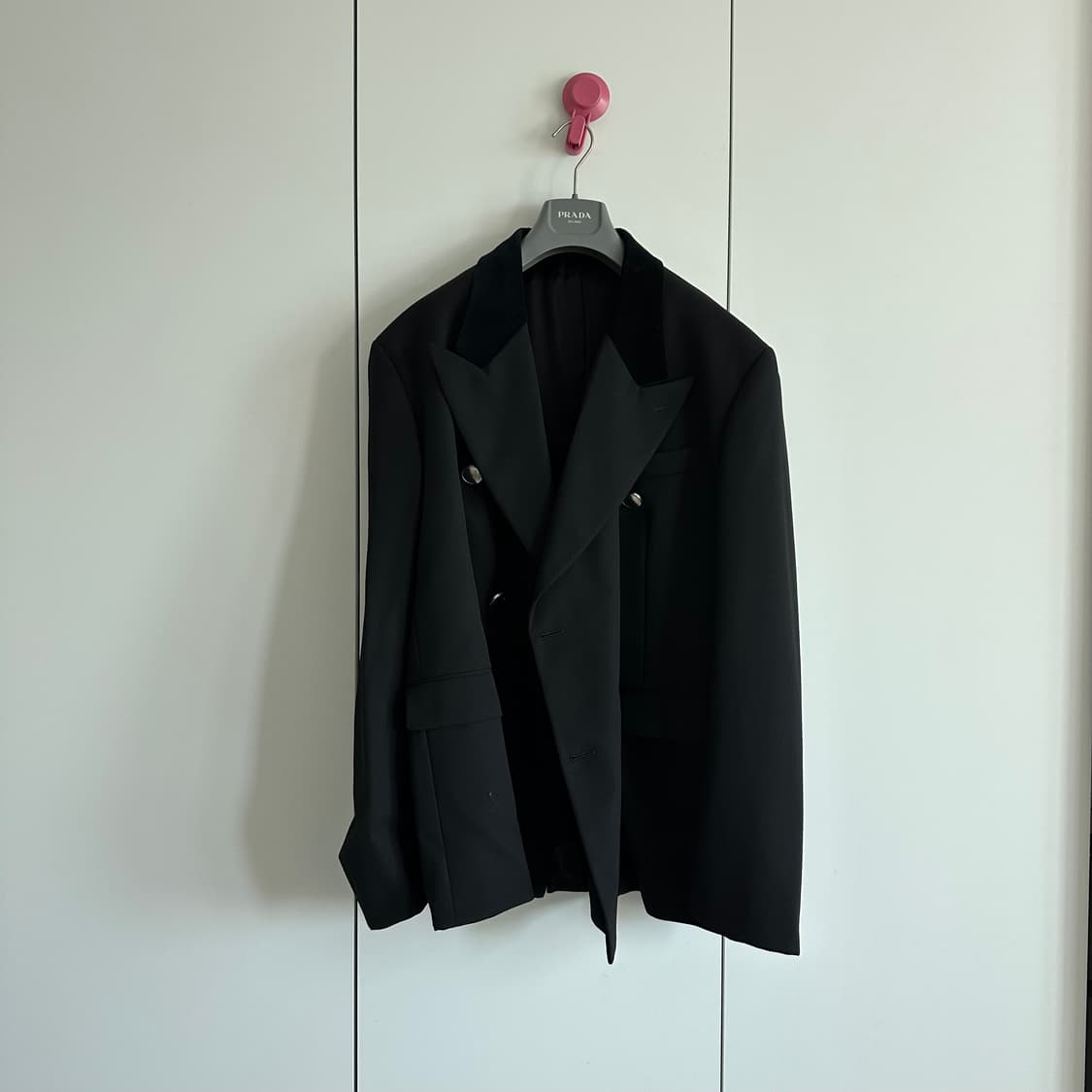 프라다 라프시몬스 24fw 벨벳카라 더블브레스티드 블레이져 상품이미지7